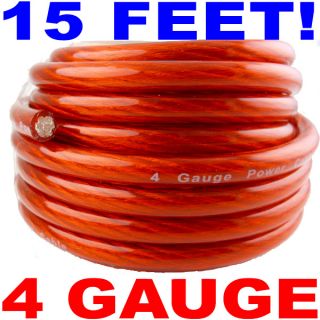 15 ft Feet 4 Gauge Red Power Wire Cable Best Quality