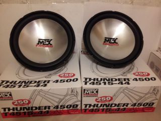 Pair MTX 15" T4515 44 Car Subwoofers Dual 4 Ohm New Free Same Day Shipping