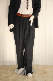 Ermenegildo Zegna Men Blue Stripe Big Tall $5000 Coat Pants Suit Sz 66 56 XXXL
