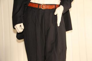 Ermenegildo Zegna Men Blue Stripe Big Tall $5000 Coat Pants Suit Sz 66 56 XXXL