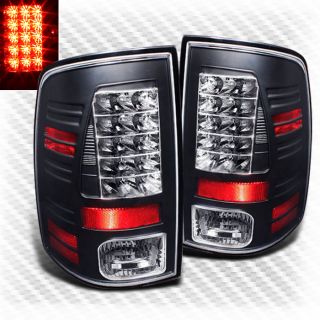 2009 2013 Dodge RAM LED Black Tail Lights Lamps Rear Brake Pair Taillights Set