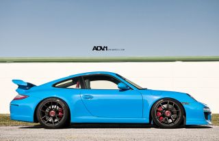 4 New Black ADV1 Forged 19 inch Porsche 911 Center Lock Wheels Turbo C4S GT3 GT3