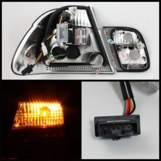 99 01 BMW E46 3 Series 4 Door 2 Halo Projector Headlights LED Tail Head Lights