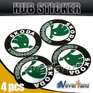 4pcs Skoda Car Wheel Center Cap Decal Stickers Emblem Badge 55 5mm Free SHIP