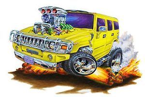 2004 12 Chevrolet Hummer 4x4 Truck Cartoon Style Wall Graphic Decal Skin Decor