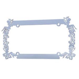 Chrome Style License Plate Frame Fairy Girl Fairies Polished Stainless