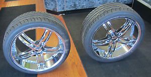 Look Look 4 Pcs 22" Zenetti Masquerade Chrome Wheels and Dunlop Tires