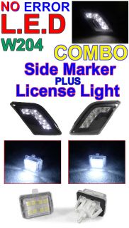 Depo 08 11 Mercedes W204 White LED Smoke Bumper Side Marker License Light C63