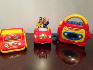 The Wiggles TOOT TOOT Musical Big Red Car Cassette Player Accordion Lot