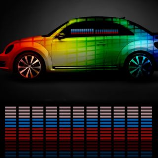 Car Sticker Music Rhythm LED Flash Light Lamp Sound Activated Equalizer 10styles