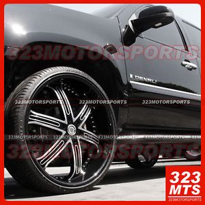24" Versante VE226 Black Machined Face Wheels Rims Avenger Chrysler 300M Nissan