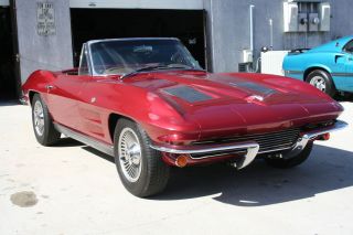 1963 Corvette Convertible 327 4 Speed 4 Wheel Power Disc Brakes Knock Off Wheels