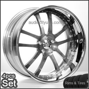 24 Forged 3pc Wheels and Tires for Camaro Range Rover Mercedes Custom Build Rims