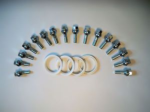 Fiat 500 4x100 Wheel Fit Kit PCD Variation "Wobble" Bolts and Hub Centric Rings