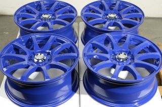 15" Blue Wheels Rims 4 Lugs Passat Jetta Yaris MR2 Corolla Aerio Sentra Cooper