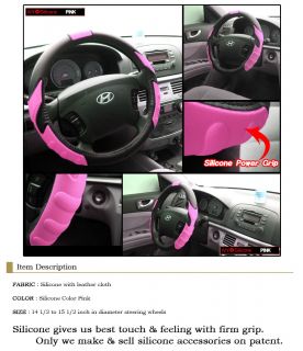 Silicone Car Truck Steering Wheel Cover Pink 38