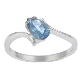 Skyline Silver Sterling Silver Pear cut Blue Topaz Solitaire Ring