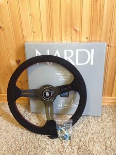 Nardi Steering Wheel Suede Red Stitching 350mm Classic Style Momo Sparco OMP