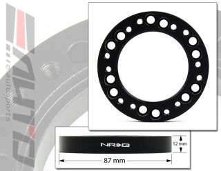 NRG 12mm 1 2" Steering Wheel Spacer Hub Adapter Kit Black Momo to Nardi Personal