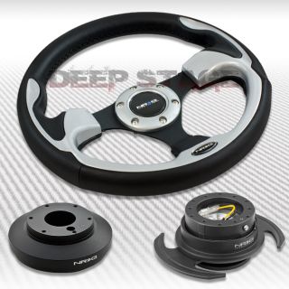 NRG Silver Steering Wheel Hub Gun Metal Gen 3 Quick Release Kit Mustang Mazda 3