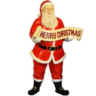Queens of Christmas Santa Claus Figurine with Merry Christmas Sign