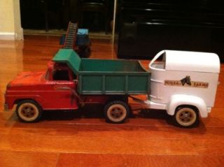 Vintage Tonka Toy Dump Truck and Horse Trailer