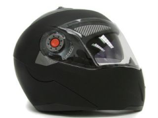 Matte Black Modular Flip Up Dual Visor Sun Shield Motorcycle Helmet Sz XL XLarge