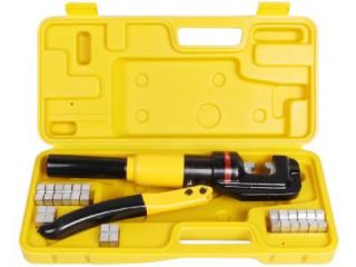 10 Ton Hydraulic Wire Battery Cable Lug Terminal Crimper Crimping Tool 9 Dies