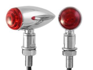 LED Chrome Red Bullet Turn Signal for Harley Chopper Bobber Cruiser Custom Cafe