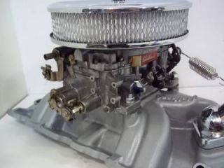 Edelbrock Torker Intake 650 CFM Carb Carburetor SBC Chevy 283 327 350 400 383