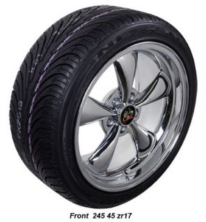 17" 9 10 5 Chrome Bullitt Wheels Tires Bullet Rims Fit Mustang® GT '94 '04