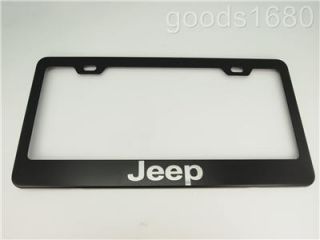 Jeep Black Metal Stainless Steel License Plate Frame Holder FB Wrangler Patriot