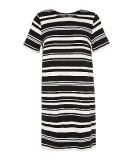 Monochrome Multi Stripe Shift Dress