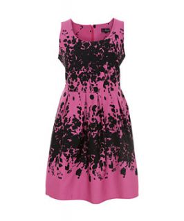 Lovedrobe Pink and Black Floral Border Dress
