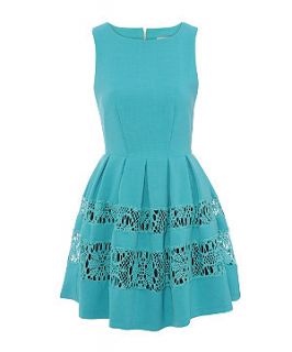 Closet Blue Lace Trim Skater Dress