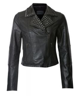 Random Theory Black Studded Leather Jacket