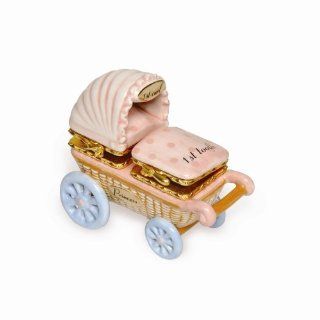 Mud Pie Baby Little Princess Double Hinged Ceramic Treasure Box for First Tooth and First Curl  Baby Keepsake Boxes  Baby