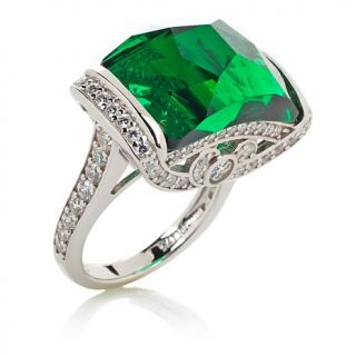 Jean Dousset 9.14ct Absolute™ and Simulated Emerald Pavé Dome Ring