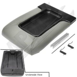 APDTY 035924 Center Console Lid / Leather Armrest Replacement Kit   Light Gray , Replaces OEM GM Part Number 19127365, Fits Sierra, Silverado and Many GM SUV's Automotive
