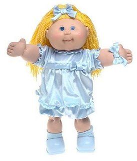 Cabbage Patch Kids 16" Doll Blonde Haired Girl in Blue Dress Toys & Games