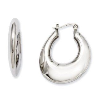 Stainless Steel Hollow Teardrop Hoop Earrings Cyber Monday Special Jewelry Brothers Jewelry