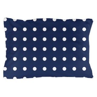 Polka Dots Navy Pillow Case by Admin_CP45405617