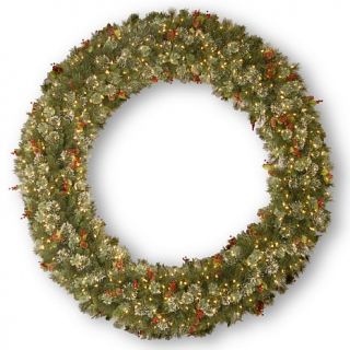 84" Wintry Pine Wreath with Clear Lights