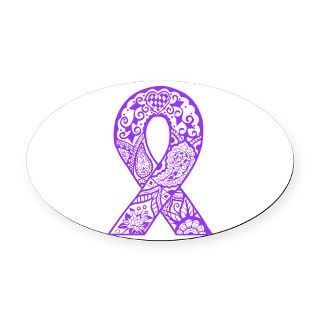Purple Henna Ribbon Oval Car Magnet by AngelFeet