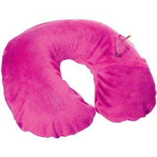 Travel Smart By Conair TS22RSP Inflatable Fleece Neck Rest/Neck Pillow, Raspberry   Inflatable Neck Pillows For Travel