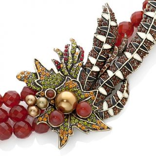 Heidi Daus "Autumn Abundance" Multi Strand Beaded Crystal Station Necklace