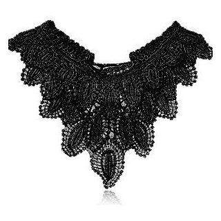 Fashion Ladies Crochet Lace Pattern Collar Necklace(wiipu B6) (black) Jewelry