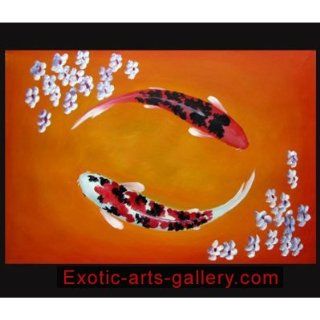 Abstract Art Feng Shui Painting Koi Fish Painting Japanese Koi Painting 158   Oil Paintings