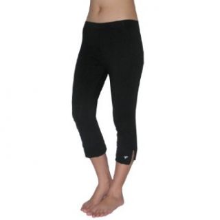 Womens Rucanor Professional Sports Skinny Pants Leggings / Footless Tights / Yoga Capri Pants   Black (Size L) Clothing