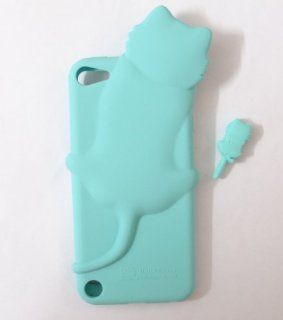 Baby Blue Lovely Kiki Cat Silicone Case Skin Cover for Apple Ipod Touch Itouch 5th with Earphone Anti Dust   Retail Packing Xmas Gift Cell Phones & Accessories